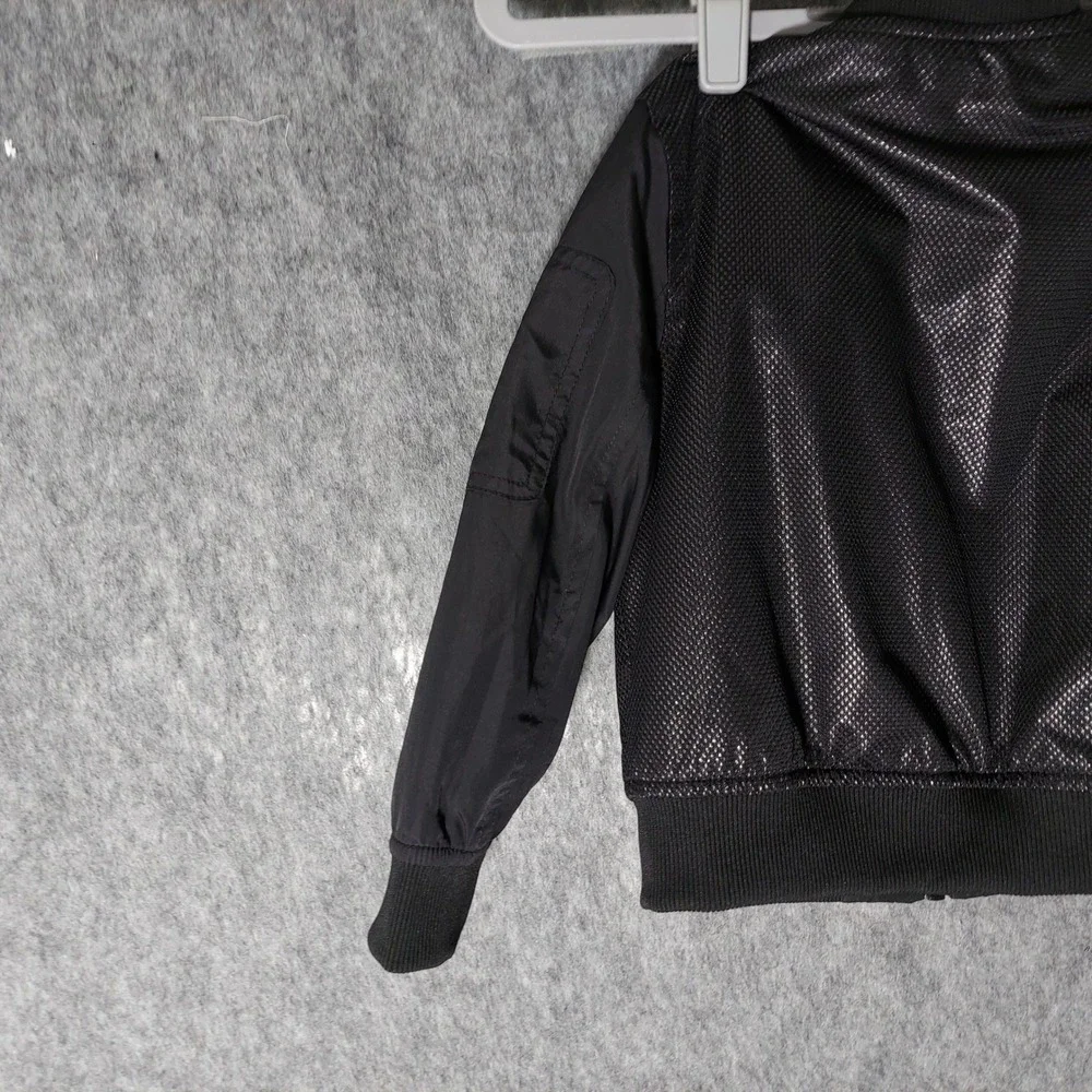 Nike Kids Bomber Jacket 3T Black Just Do It Zip Up Textured Pockets Outerwear